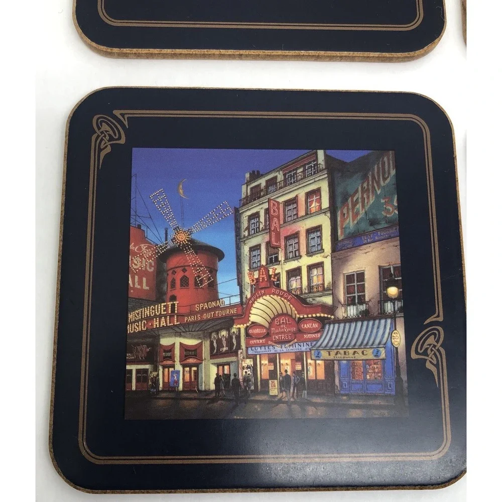 8 Vintage‎ French Landmarks Coasters Pimpernel Made In England